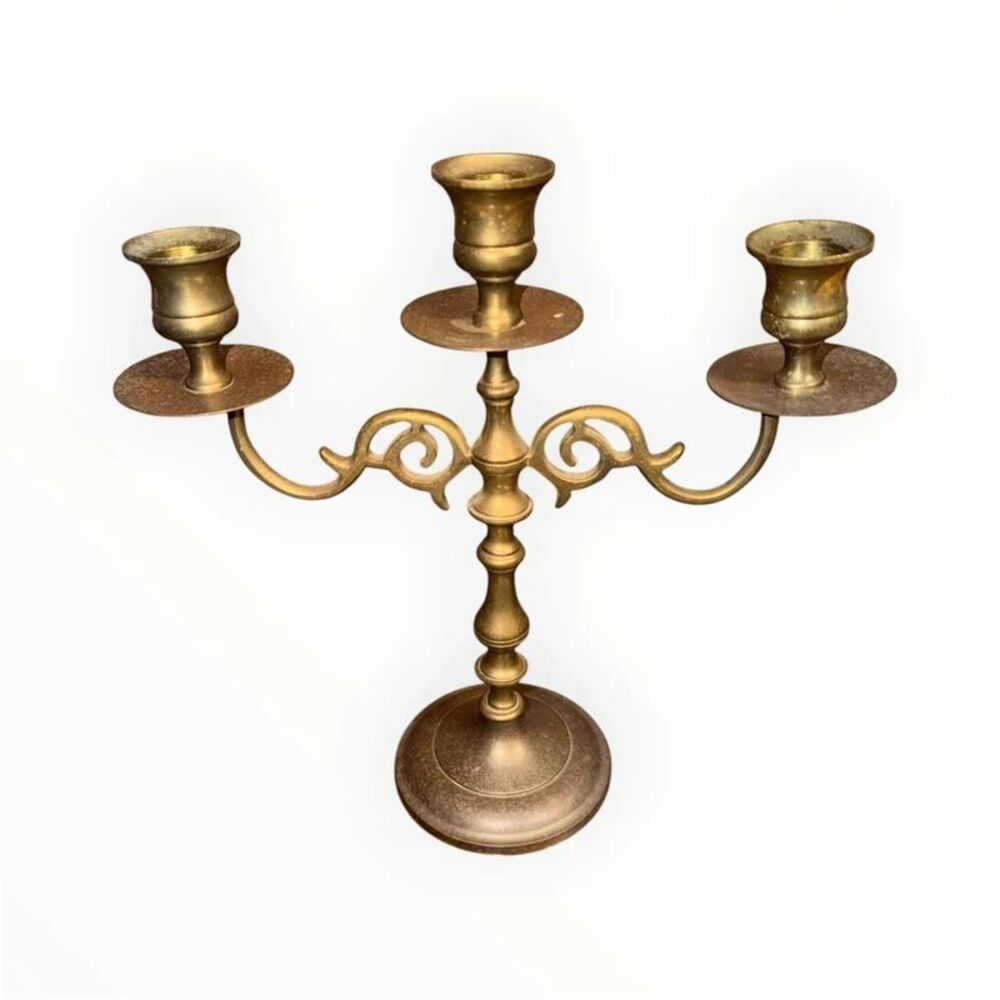 Triple brass candelabra